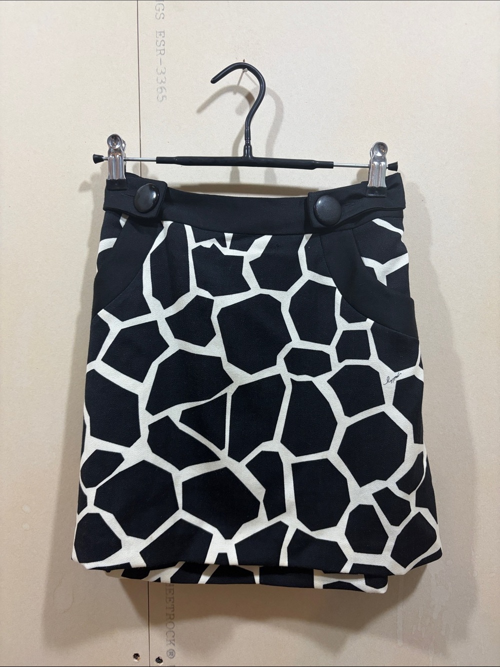Milly Wool Black And White Giraffe Pattern Skirt Size 4